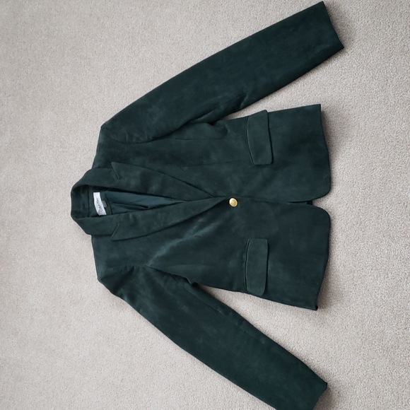 Calvin Klein Velvet Green Blazer - Picture 1 of 8